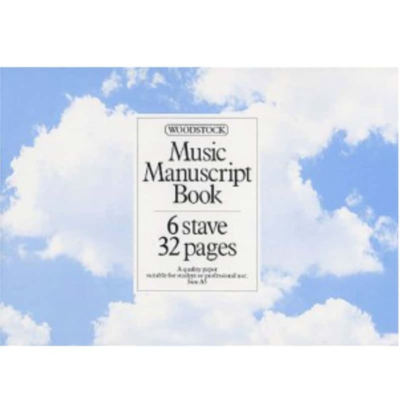 Woodstock Music Manuscript Paper: 6 Stave - 32 pages (A5L Stitched)