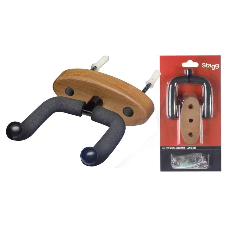 Stagg GUHWN Guitar Wall Hanger With Wooden Base