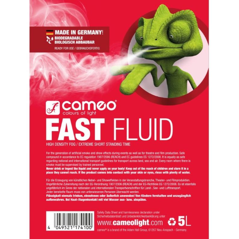 Cameo FAST FLUID 5 L Fog Fluid with very High Density very Short Standing Time