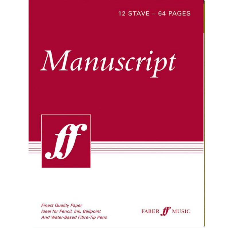64-Page A4 Manuscript 12-Stave Spiral Bound White Book