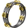 Meinl CTA2BBK Percussion 2 Row Compact Tambourine, Brass Jingles.