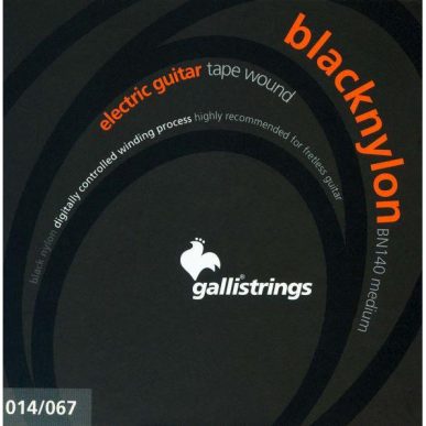 Galli BN140 6 string Guitar set Black Nylon Tape Wound