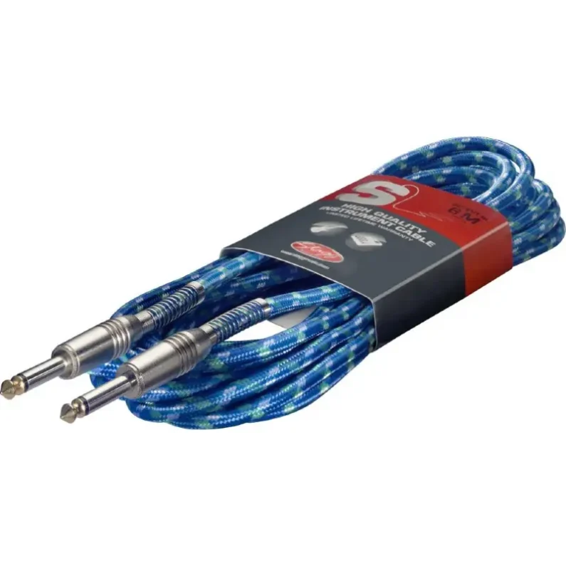 Stagg SGC3VTBL 3M/10FT VINTWEED Cable-Blue