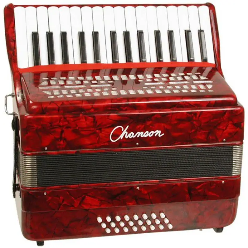Chanson 7157RD 24 Bass Piano Accordion (RED)