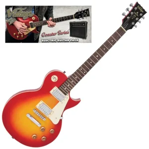 Vintage VIP-V10CSB Coaster Series Electric Guitar Pack ~ Cherry Sunburst