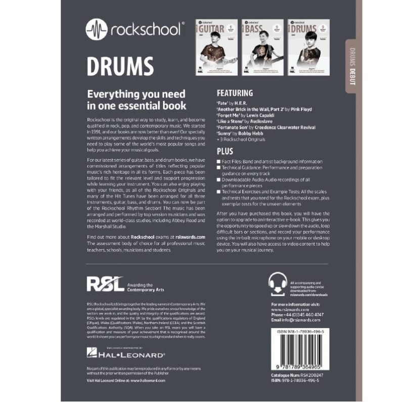 Alternative view of Rockschool Drums Debut 2024