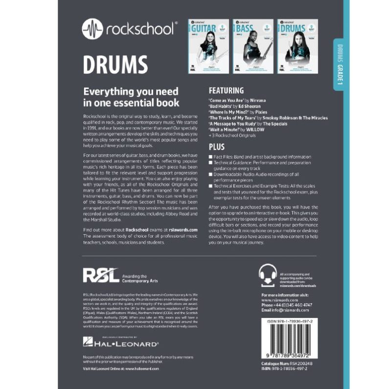 Alternative view of Rockschool Drums Grade 1 2024