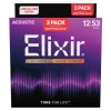 Elixir E16565 Nanoweb Phosphor Bronze Acoustic Strings 12 53 3 Pack Elixir E16565 Nanoweb Phosphor Bronze Acoustic Strings 12-53 (3 Pack)