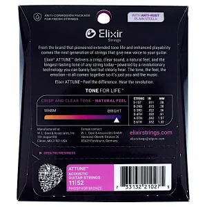 Elixir Attune 11-52 Phosphor Bronze Acoustic Guitar Strings