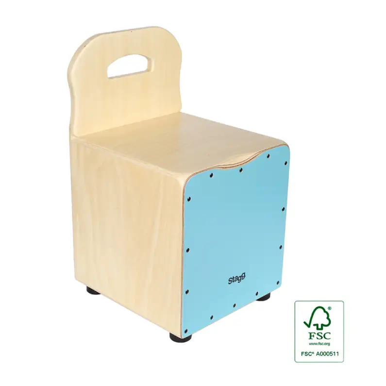 Stagg Kids Cajon with Backrest Blue (CAJ-KID-BL)