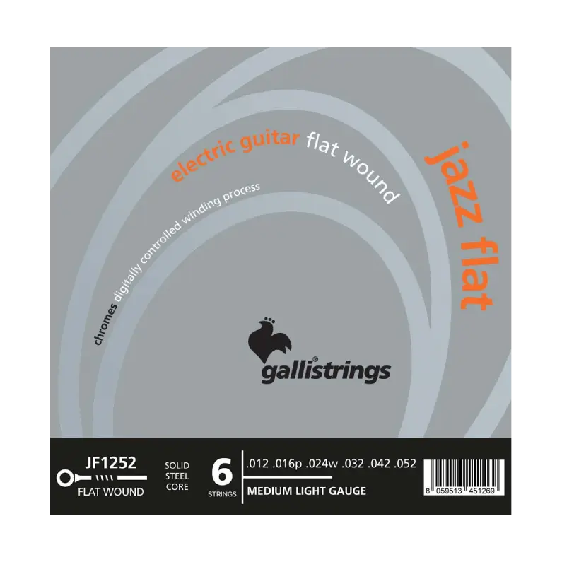 Galli JF1252 Flatwound Electric Guitar Strings 12-52 Heavy Jazz Nickel Set