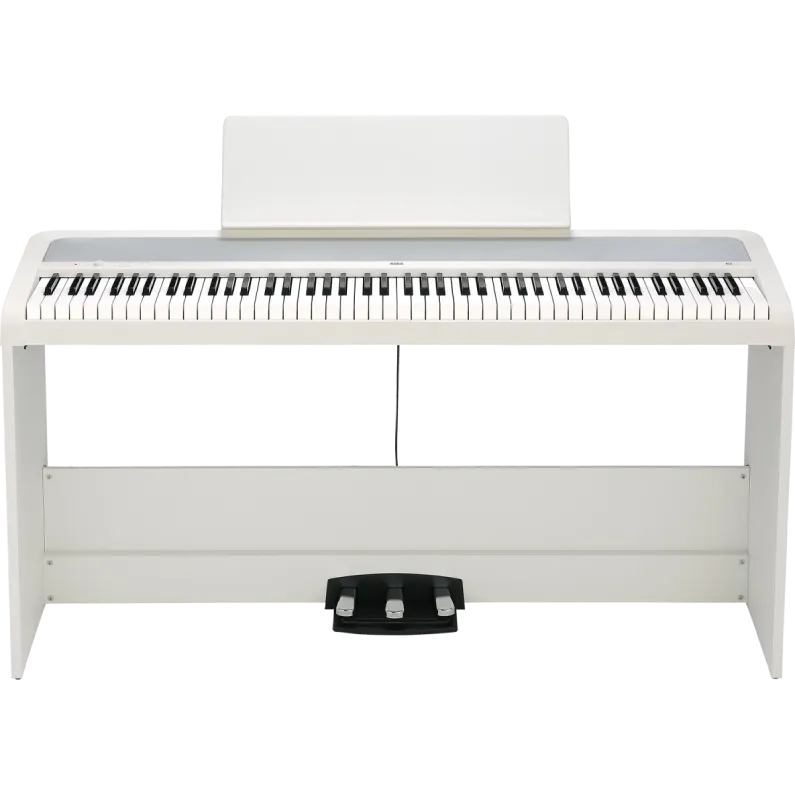 Korg B2SP 88 Key Digital Piano Package with Stand 3 Pedal Unit – White Front View 1 Korg B2SP 88-Key Digital Piano Package with Stand & 3-Pedal Unit – White Front View